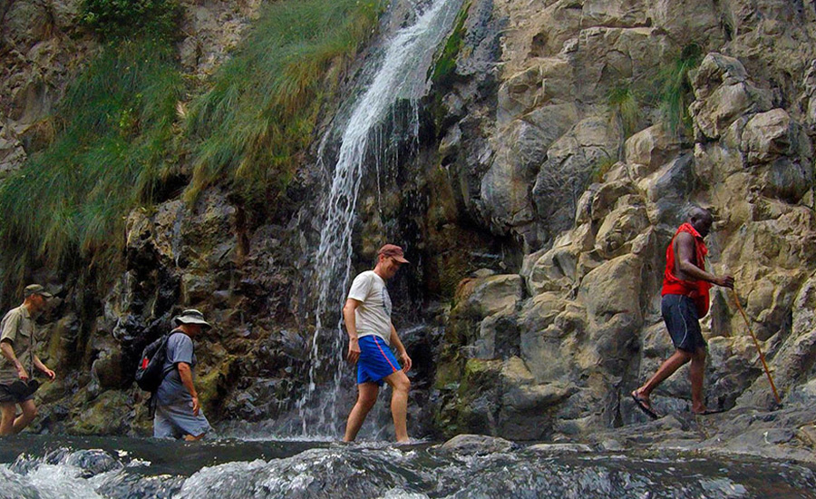 Waterfall Walk in Lake Natron